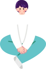 イラスト 座っている男子